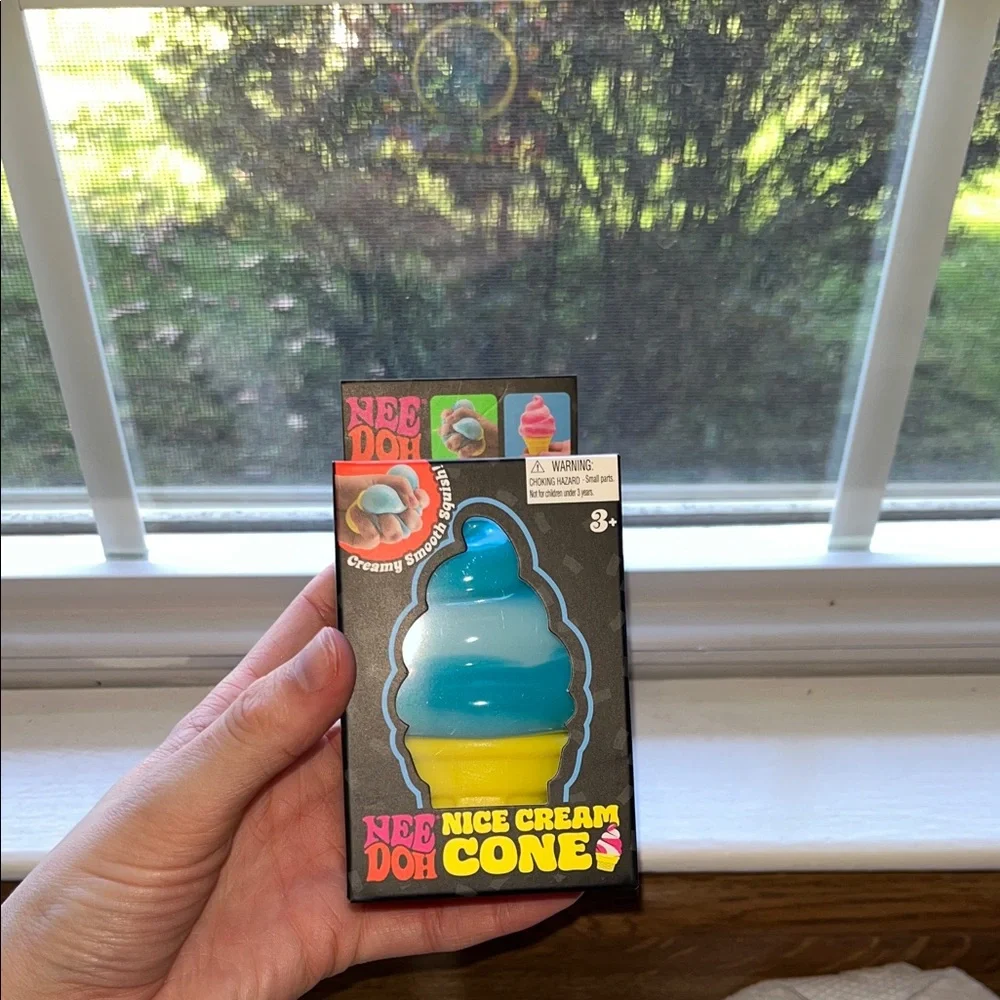 NeeDoh Nice Cream Cone Squishy Toy - Blue & Yellow